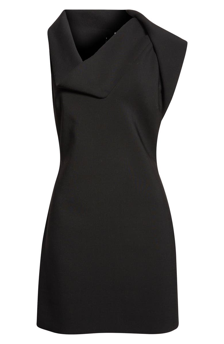 FERRAGAMO Asymmetric Neck Minidress, Main, color, Nero