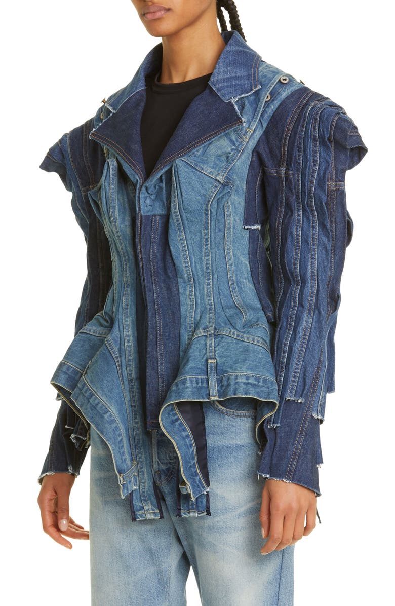 Junya Watanabe Patchwork Denim Jacket, Alternate, color,