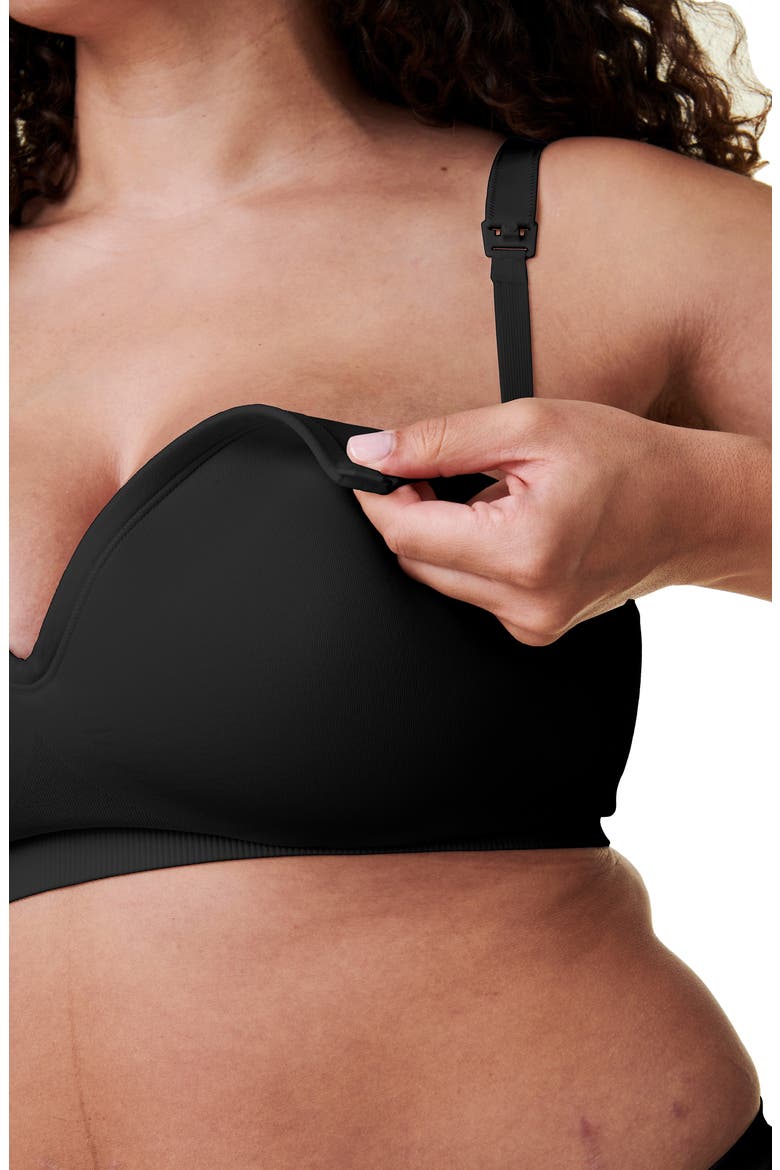 Plunge Wireless Maternity/Nursing Bra, Alternate, color, BLACK