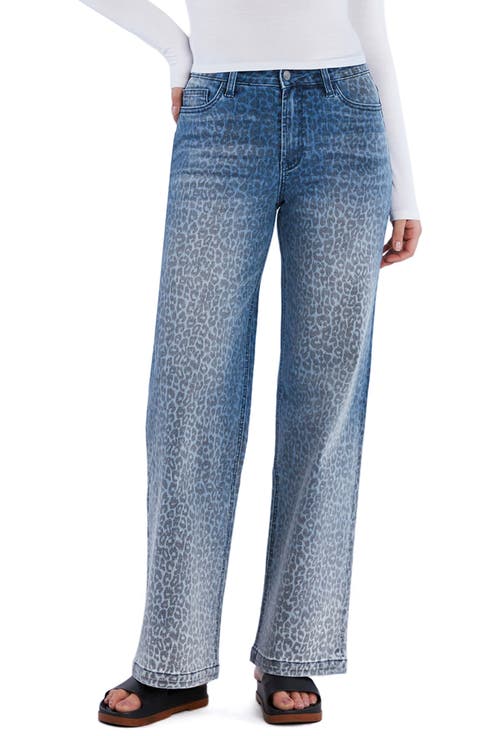 Animal Print Straight Leg Jeans (Shark Leopard)