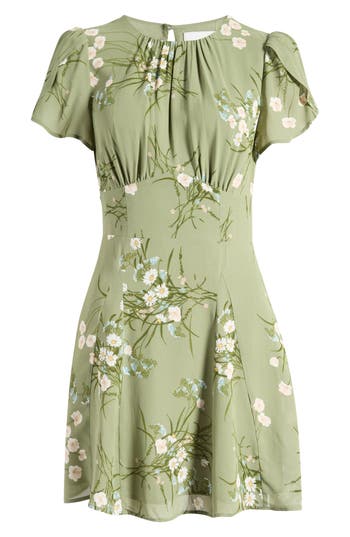 REFORMATION REFORMATION LULA FLUTTER SLEEVE MINIDRESS