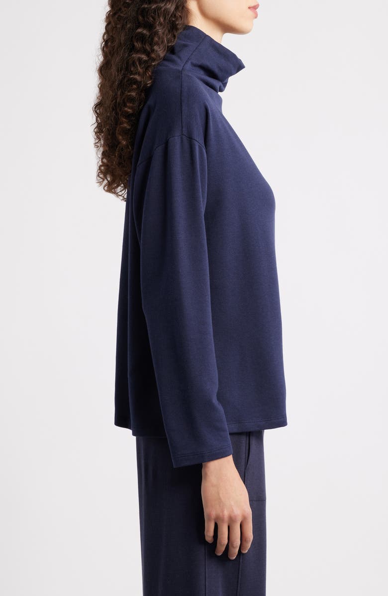 Eileen Fisher Funnel Neck Boxy Top, Alternate, color, Ink