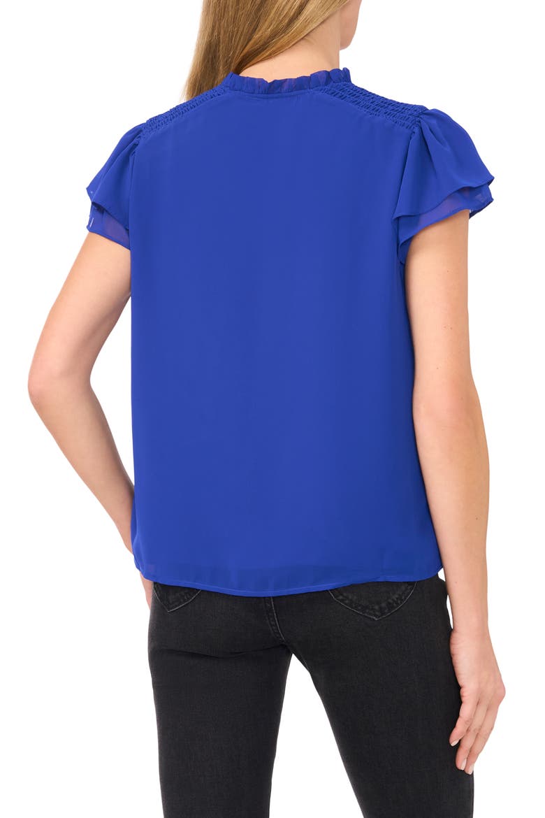 Flutter Sleeve Top, Alternate, color, GODDESS BLUE