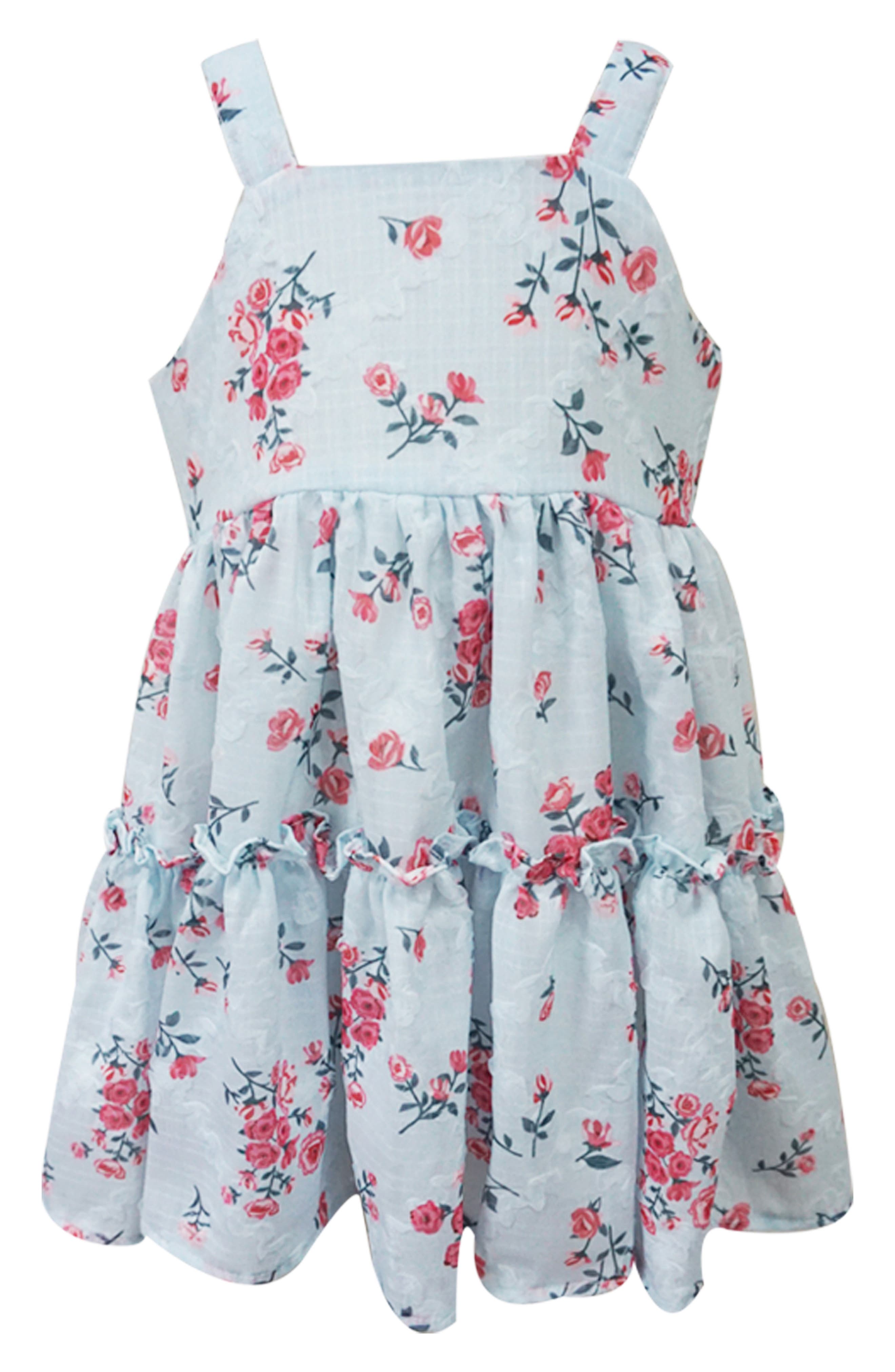 Popatu Kids' Floral Tiered Cotton Party Dress