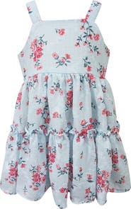 Popatu Kids' Floral Tiered Cotton Party Dress