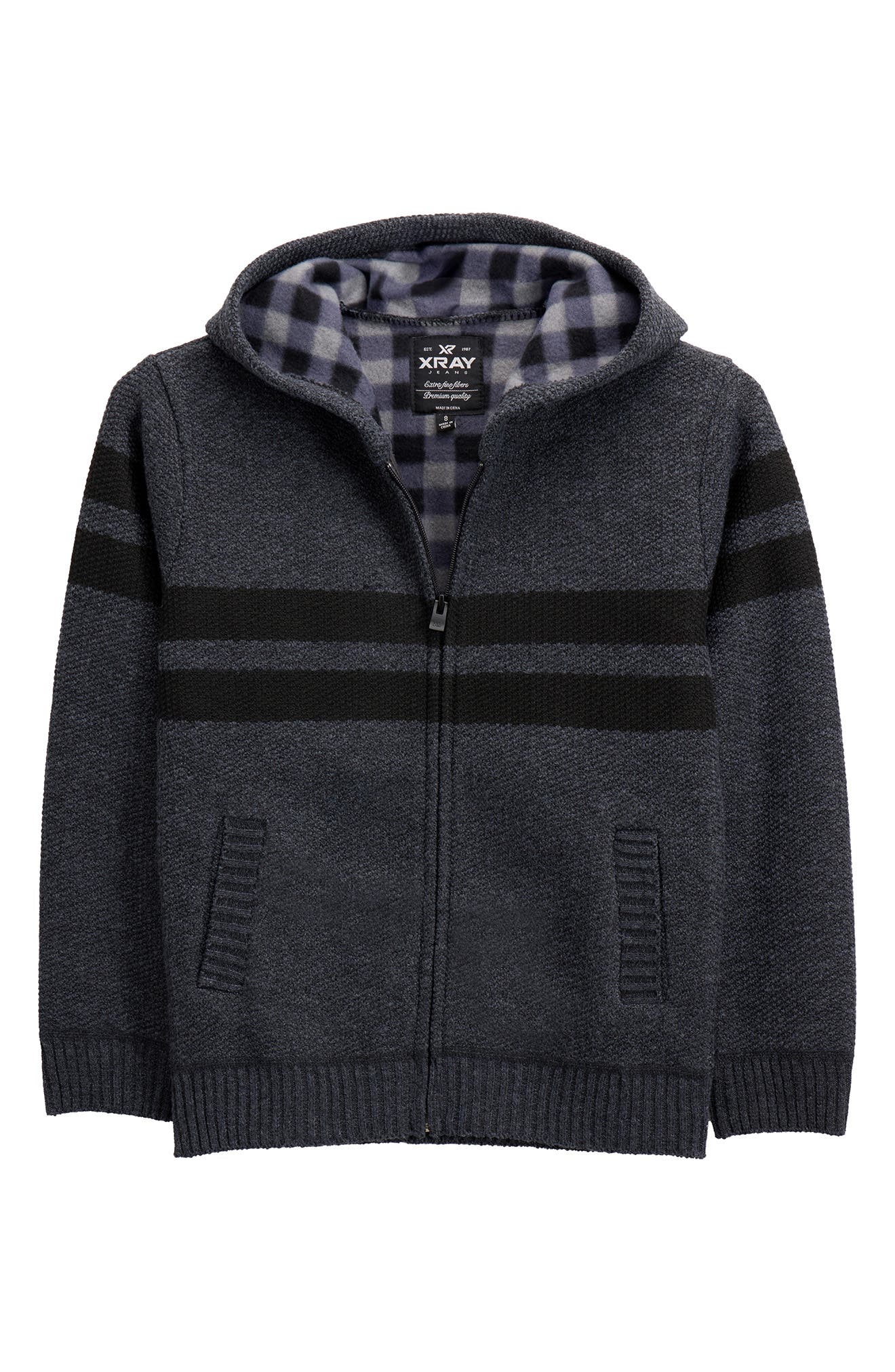 XRAY Kids' Stripe Full Zip Hoodie