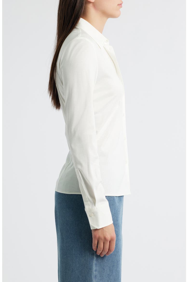 Bronta Tuesday Cotton Button-Up Shirt, Alternate, color, SOFT CREAM