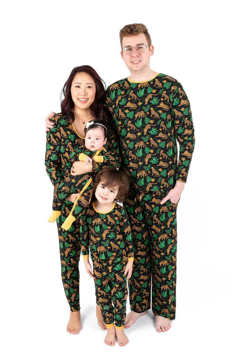 Viscose Matching Family Holiday Pajama Sleeper, Reindeer & Polar Bear Prints, Alternate, color, Leopard