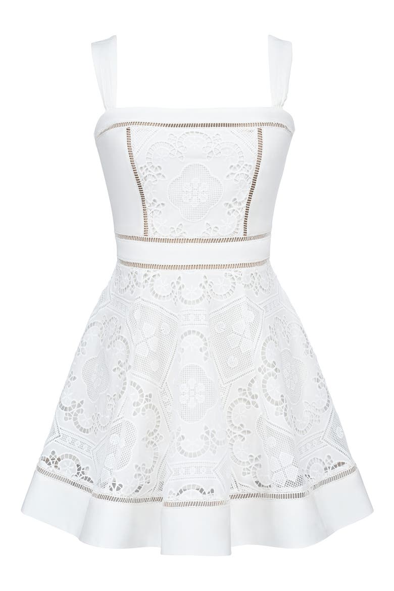 ava white stretch cotton broderie anglaise midi dress Clothing: Midi Dresses: 'Ava' White Stretch Cotton Broderie Anglaise Midi Dress