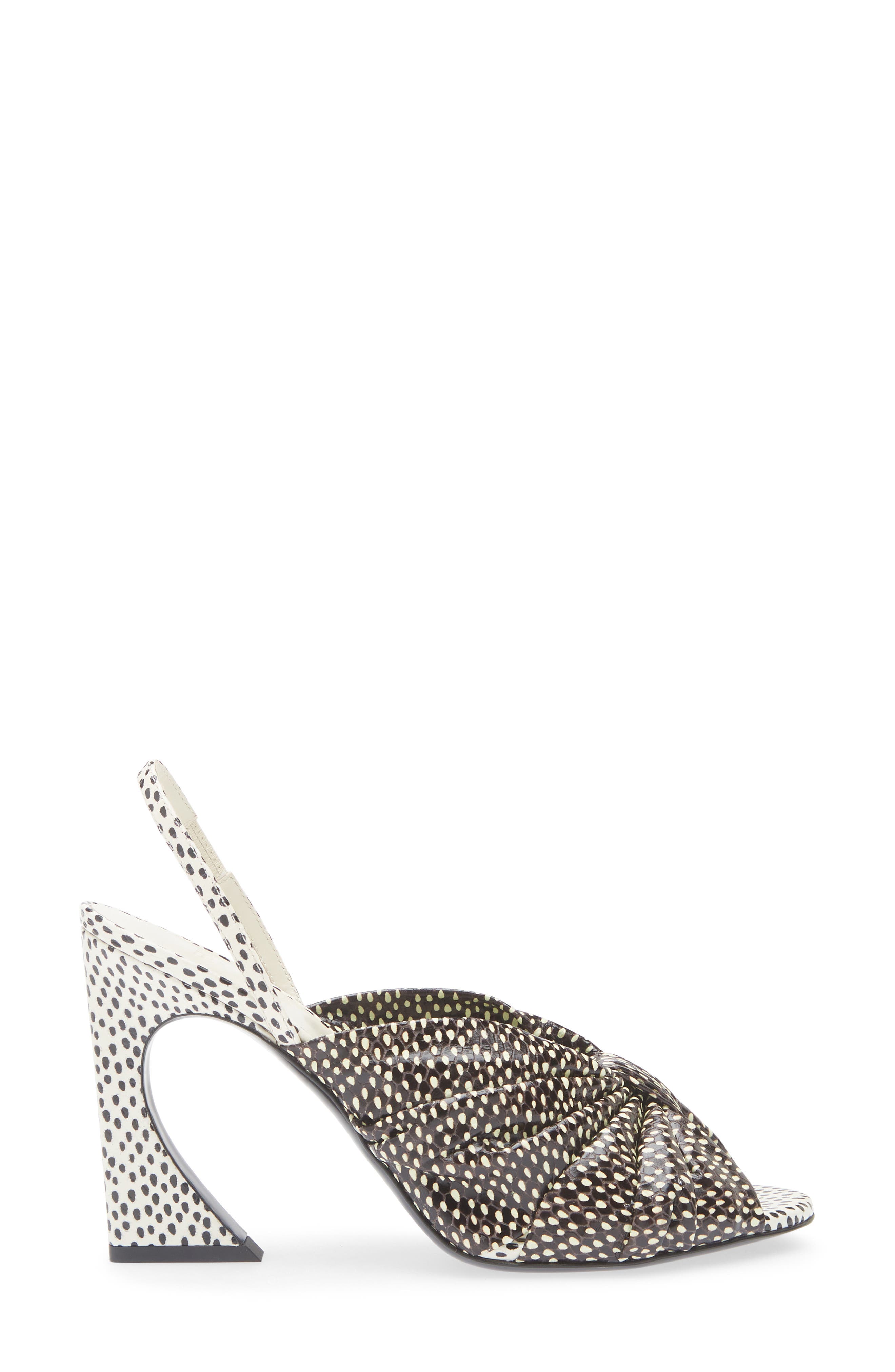 Fendi Arco Slingback Sandal, Alternate, color, White/Black