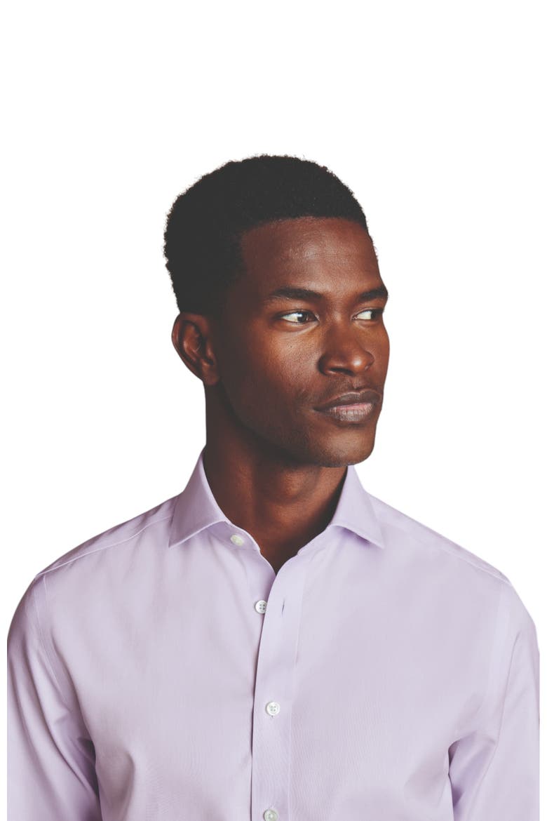 Cutaway Collar Non-Iron Twill Shirt, Alternate, color, Lilac Purple