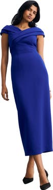 The Fold Bodycon Short Sleeve V-Neck Midi Dress