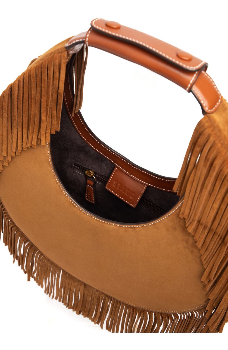 STAUD Moon Fringe Suede Top Handle Tote, Alternate, color,