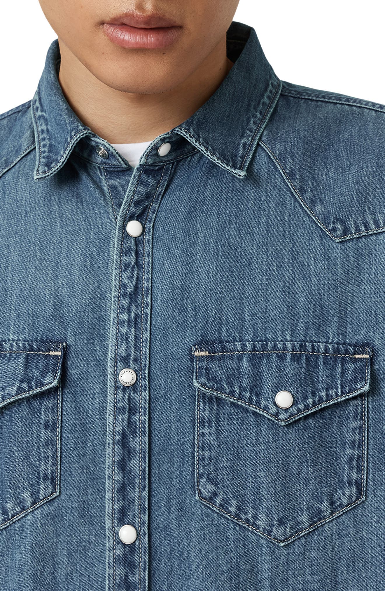 Fenton Cotton Denim Snap-Up Shirt - image 4