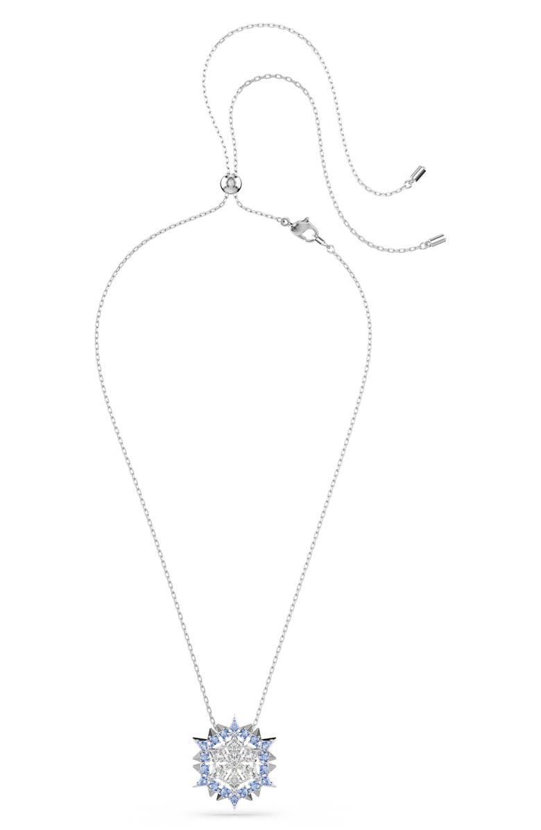 Swarovski Magic Snowflake Pendant Necklace/Brooch, Alternate, color, Blue/ Silver