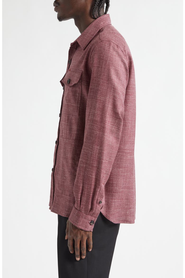 The Wool & Silk Blend Overshirt, Alternate, color, DARK RED