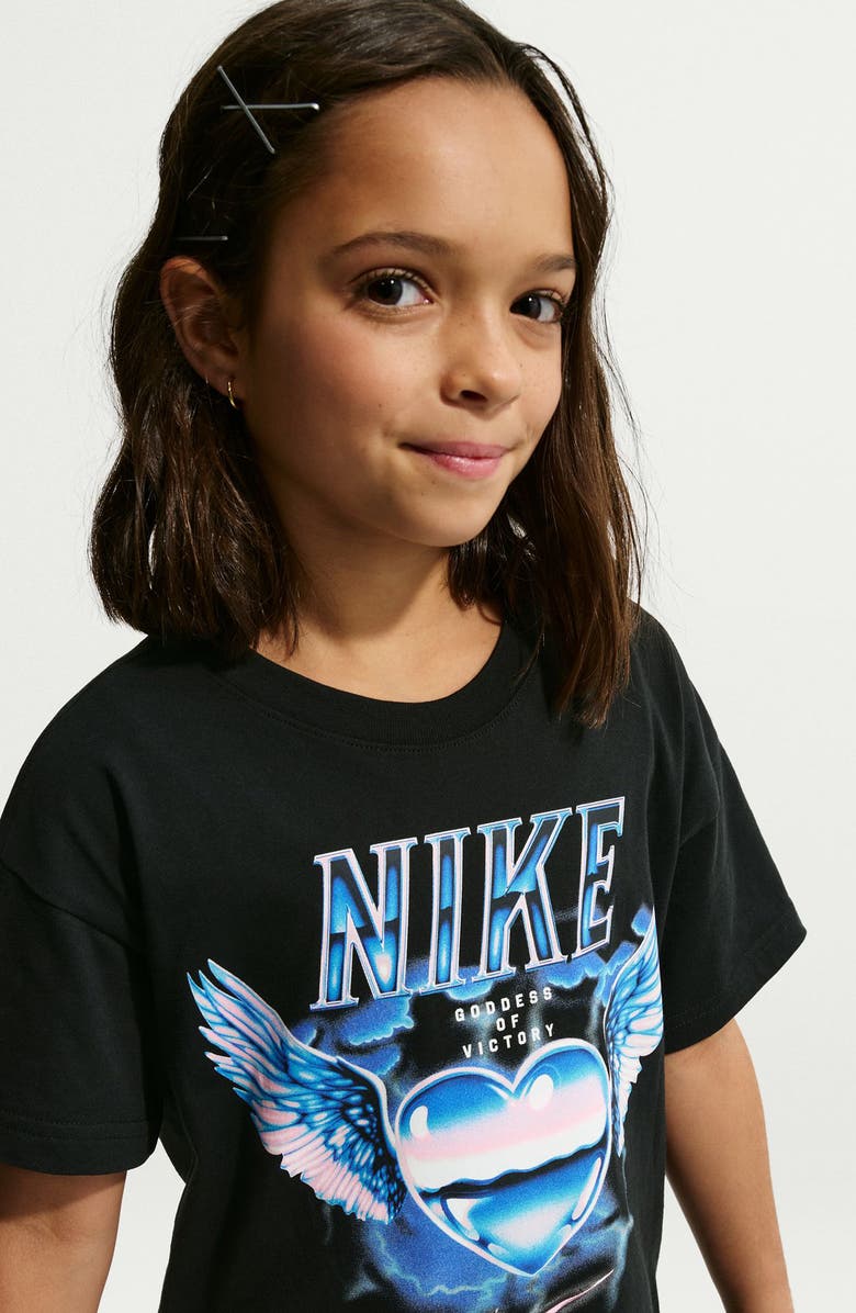 Nike Kids' Graphic Cotton T-Shirt, Alternate, color, Black