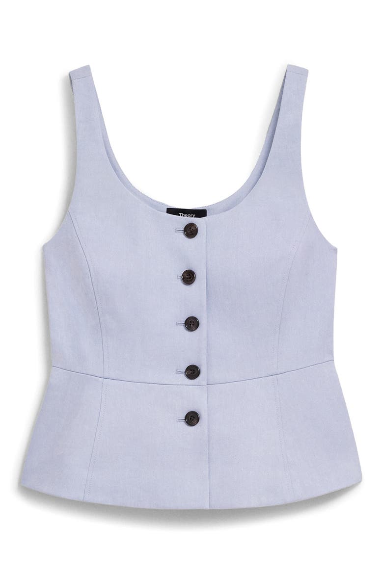 Linen Blend Vest, Alternate, color, CORNFLOWER - G2M