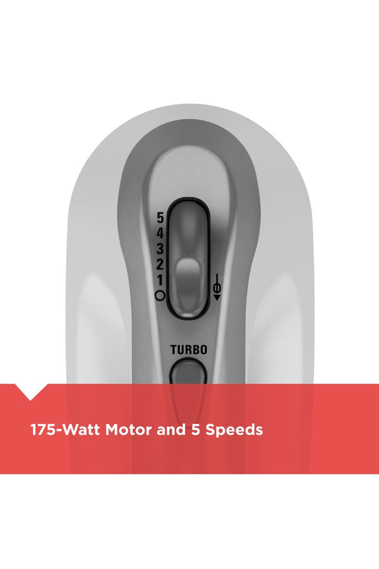 Lightweight 5-Speed Hand Mixer in White, Alternate, color, White