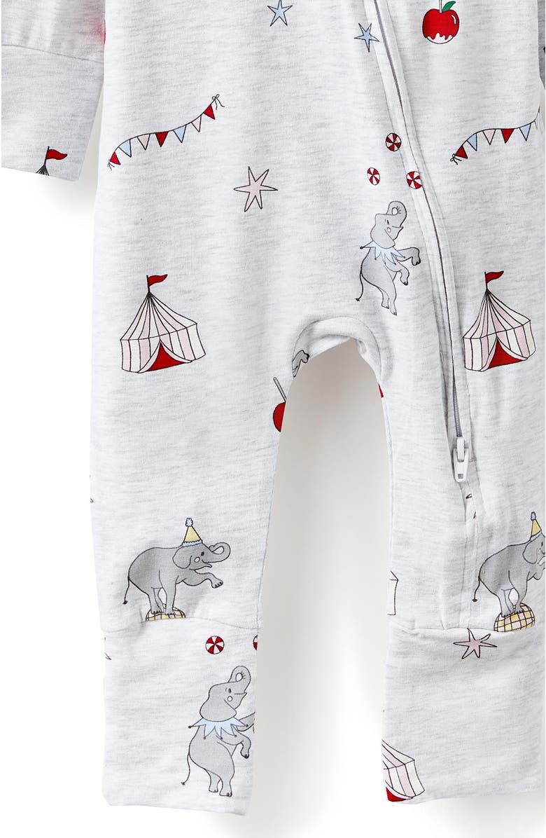 Cotton On Kids The Billie Long Sleeve Zip Romper, Alternate, color, Snow Marle Carnival Friends