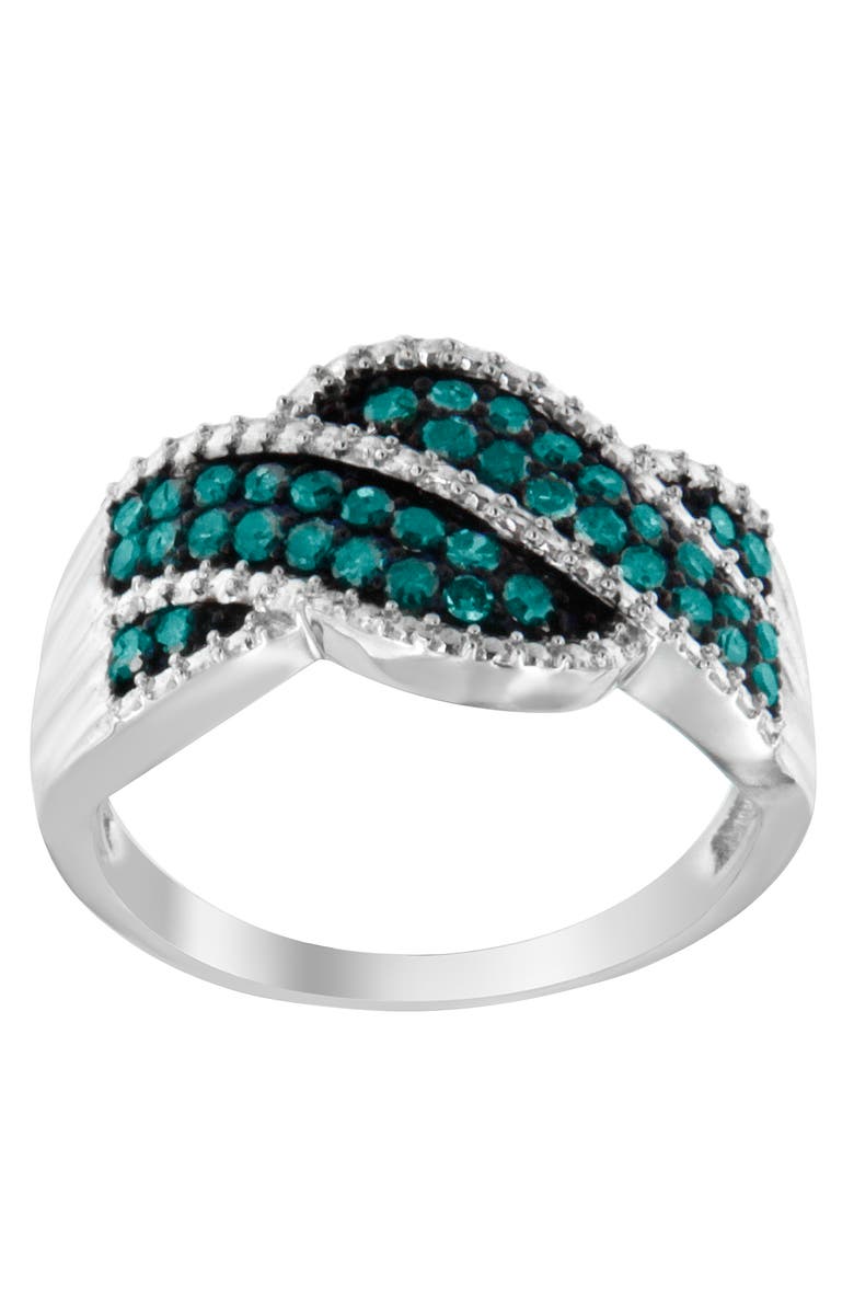 Haus of Brilliance Silver 1/2 Cttw Treated Blue Diamond cocktail Ring, Alternate, color, Silver