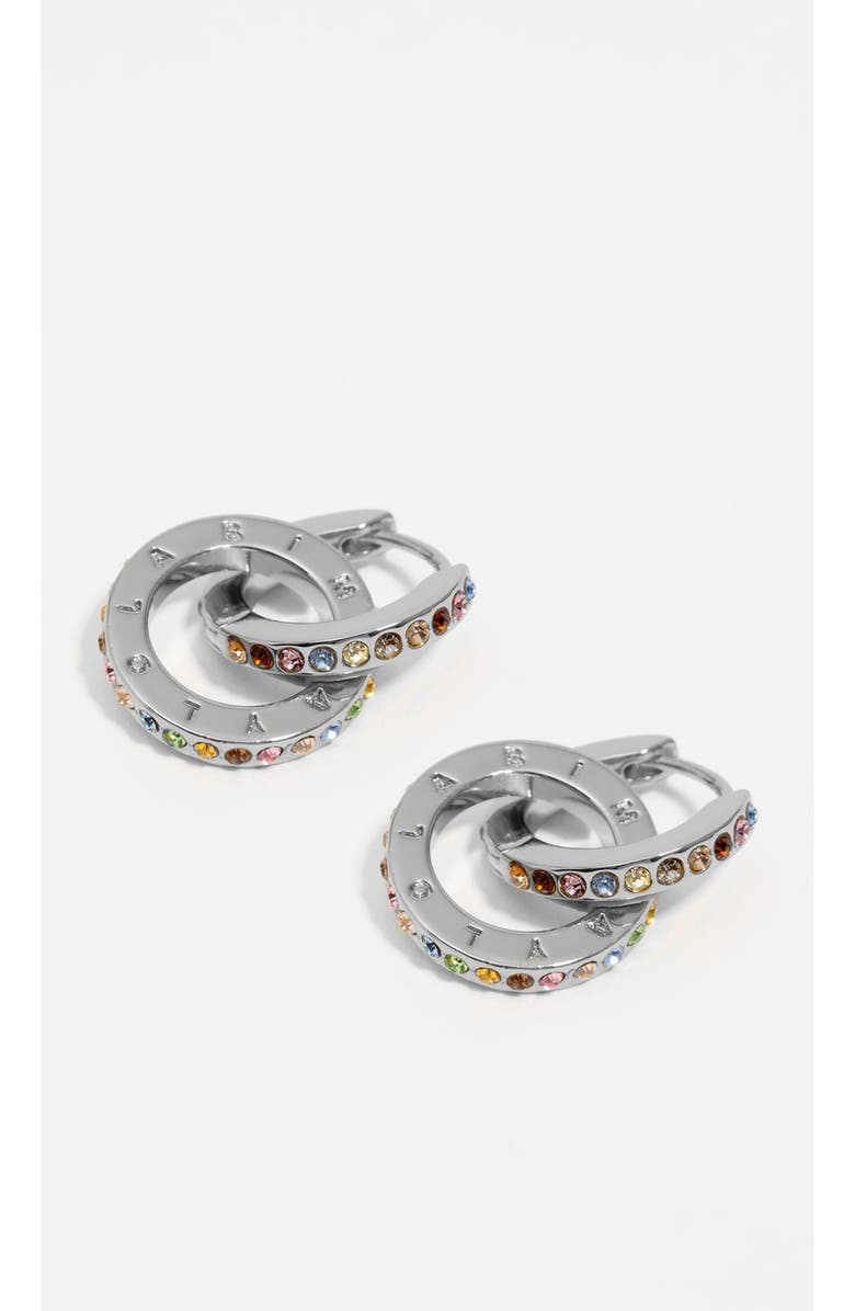 Bimba y Lola Logo Double-Hoop Earrings, Alternate, color, Dark Silver