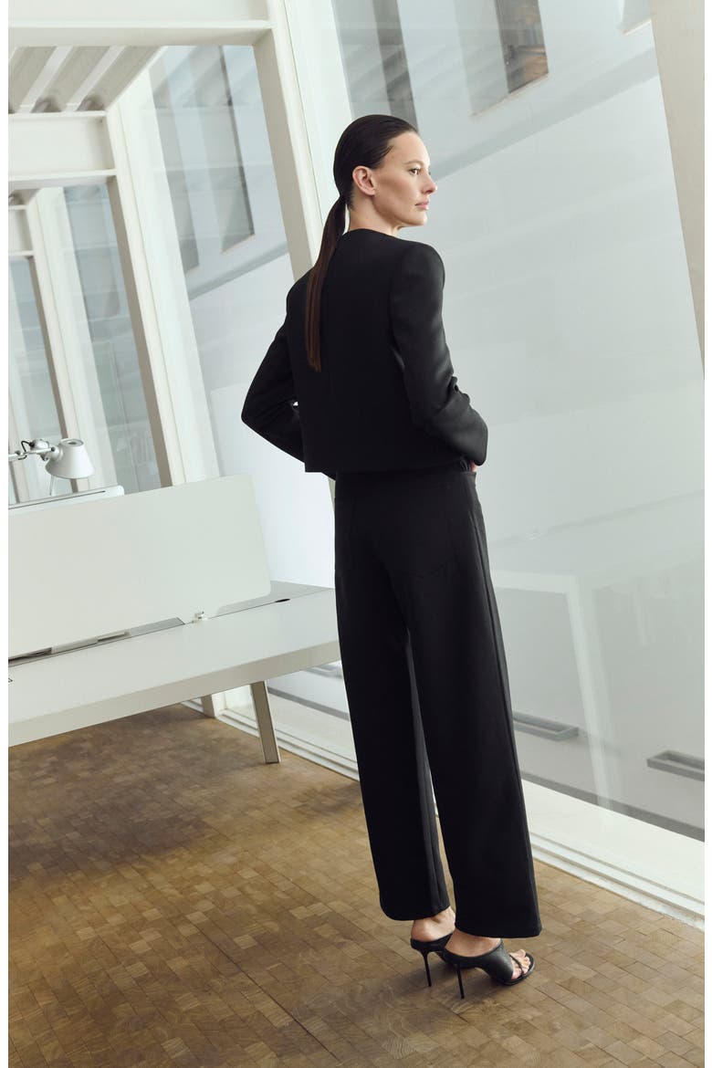 Americana Louis Collarless Jacket, Alternate, color, BLACK