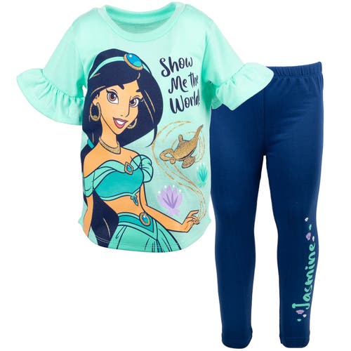 Disney T-Shirt & Leggings Set in Princess Jasmine Green Green 