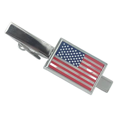 American Flag Mother of Pearl Tie Bar