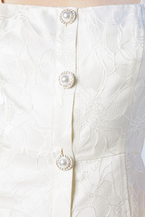 Coast Jewel Button Bridal Mini Dress In White