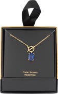 NORDSTROM RACK Cubic Zirconia Drop Toggle Necklace