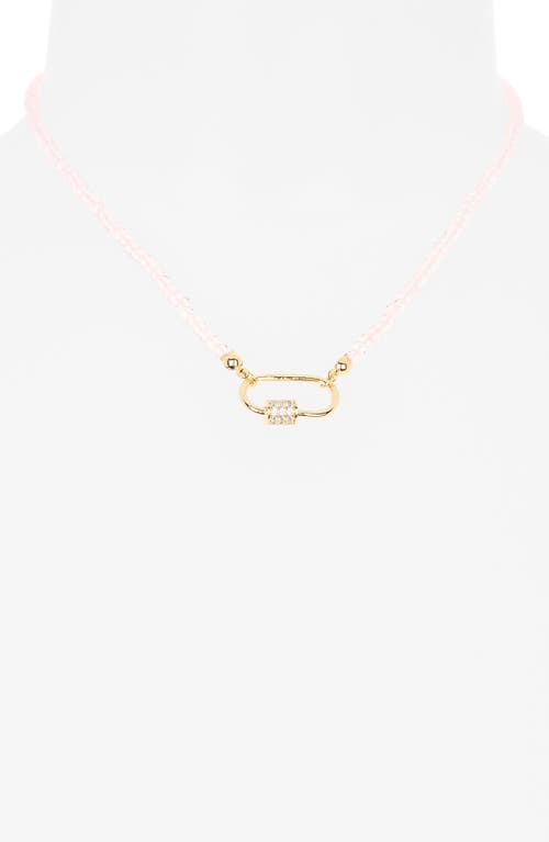 Leith Cubic Zirconia & Crystal Beaded Carabiner Necklace