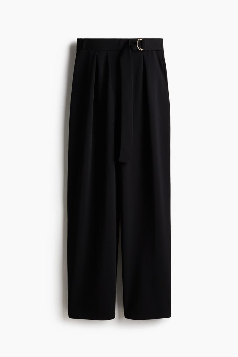 Belted Trousers, Alternate, color, Black