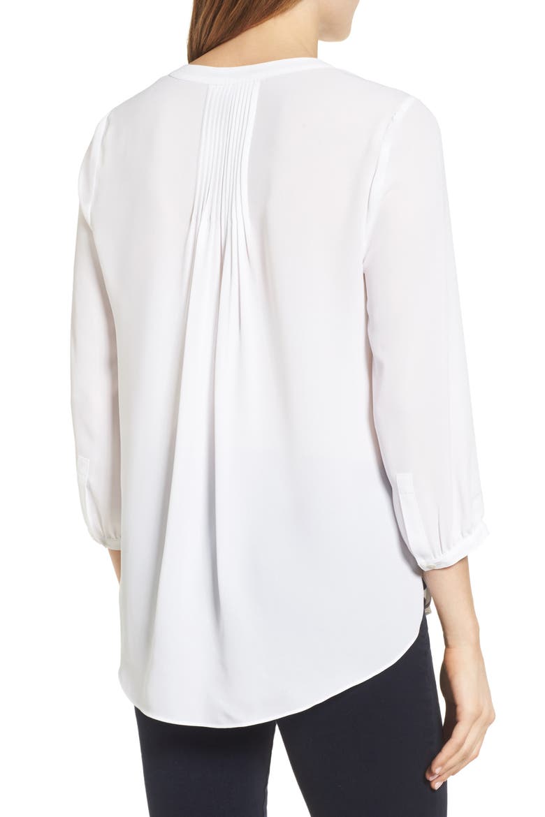Pintuck Blouse, Alternate, color, OPTIC WHITE