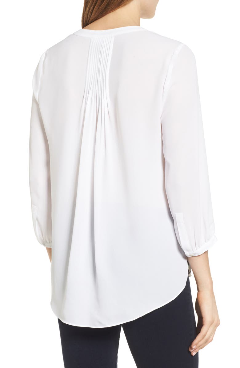 NYDJ Pintuck Blouse, Alternate, color, Optic White