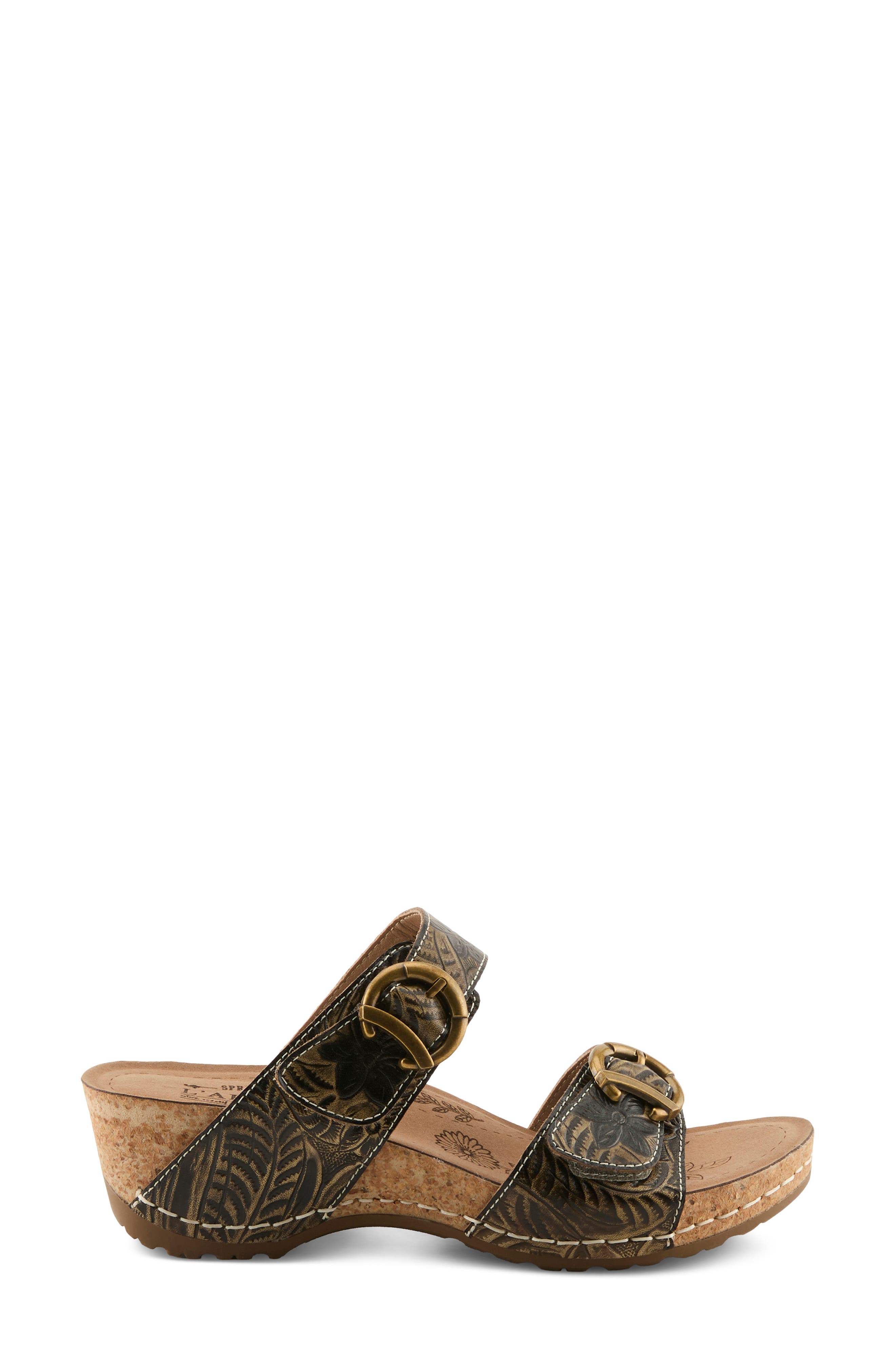 L'Artiste by Spring Step The Brass Ring Sandal, Alternate, color, Black Multi