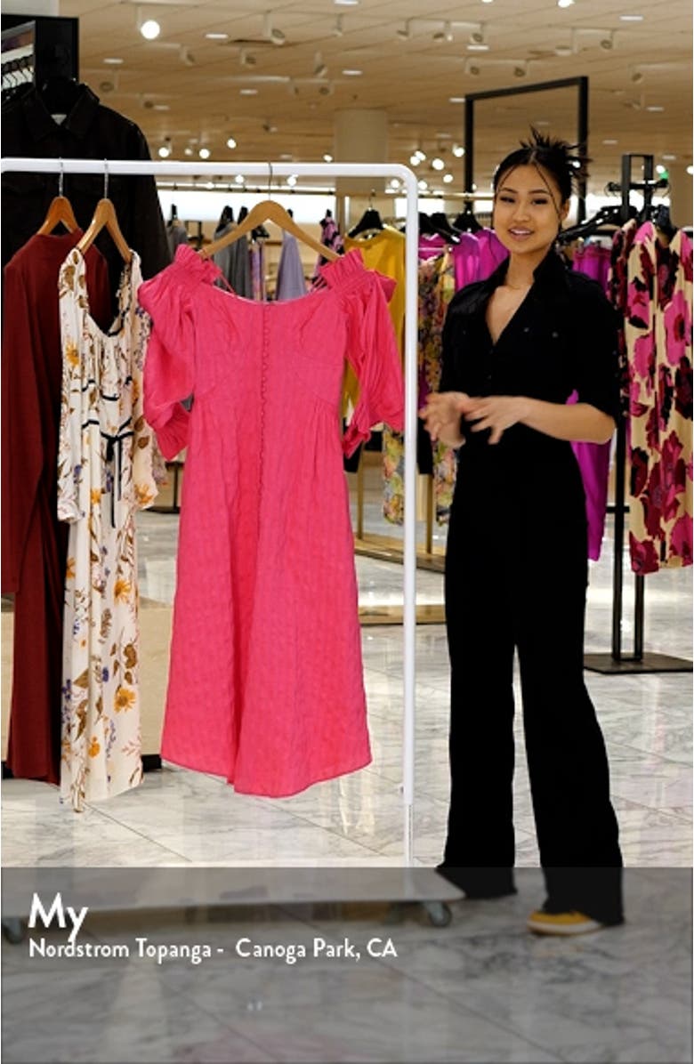 Simona Off the Shoulder Midi Dress, sales video thumbnail