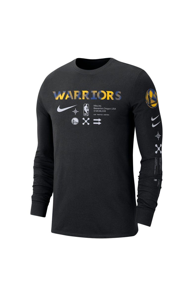 Nike Men's Nike Black Golden State Warriors Essential Air Traffic Control Long Sleeve T-Shirt, Alternate, color, 