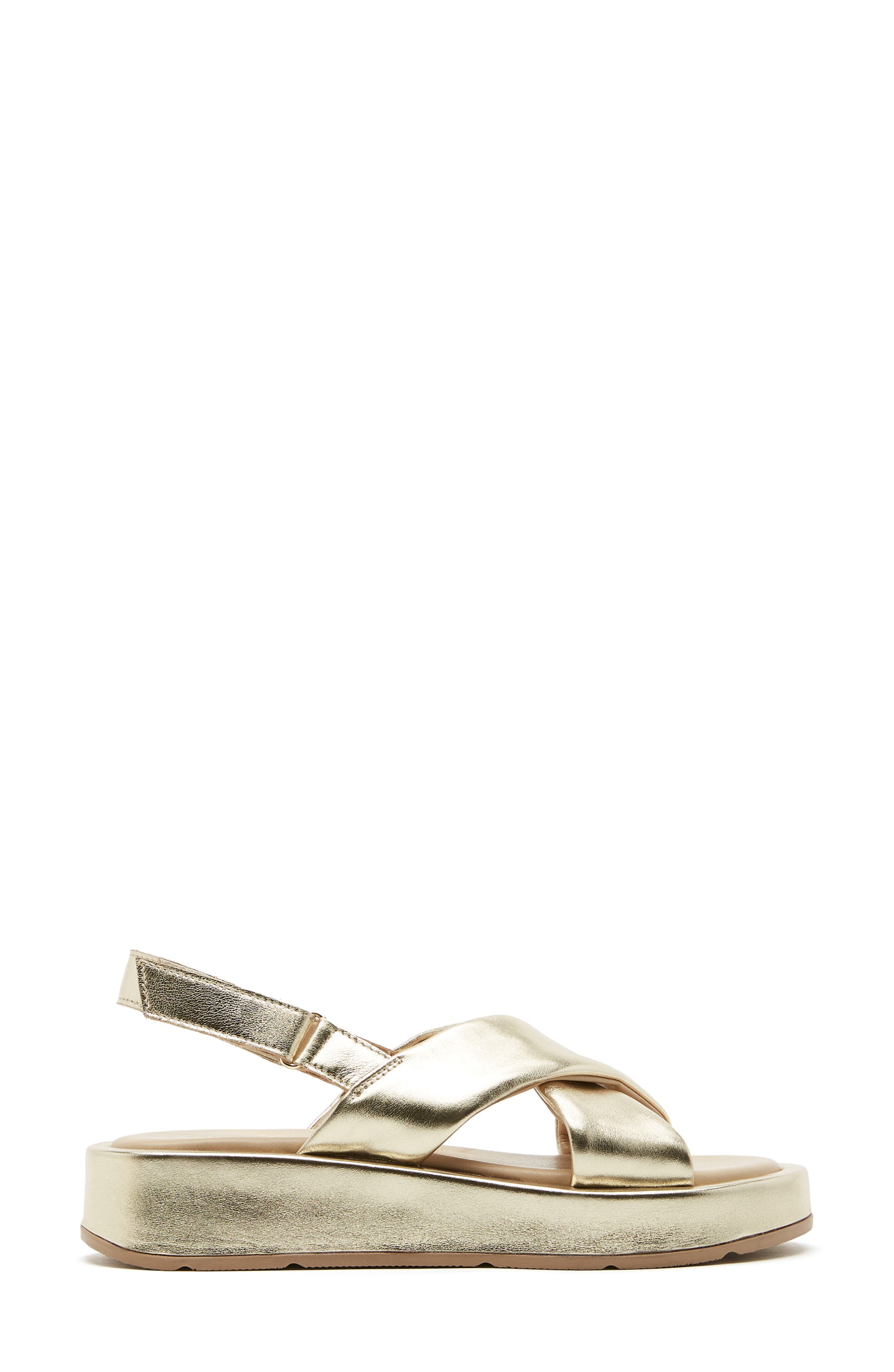 Axis Leather Flatform Sandal, Alternate, color, GOLD LEATHER