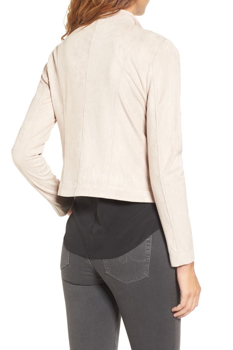 BB Dakota Nanette Faux Suede Drape Front Jacket, Alternate, color, PARCHMENT