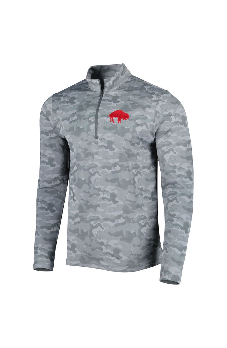 ANTIGUA Men's Antigua Gray Buffalo Bills Brigade Throwback Quarter-Zip Top, Alternate, color, Gray