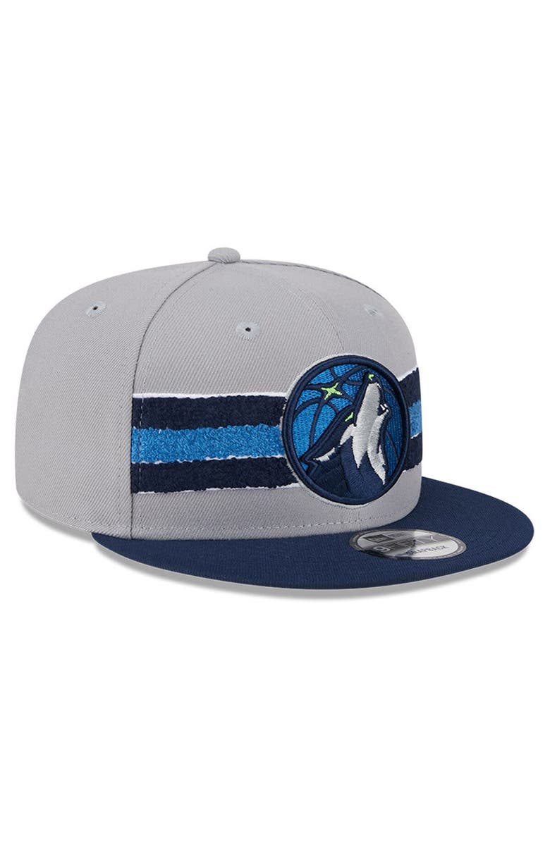 New Era Men's New Era Gray Minnesota Timberwolves Chenille Band 9FIFTY Snapback Hat, Alternate, color,
