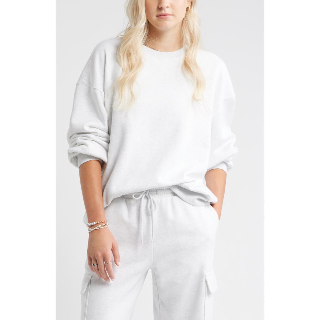 Bp. Relaxed Cotton Blend Sweatshirt In White