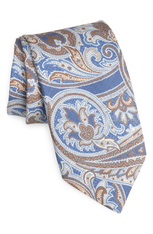 David Donahue Paisley Silk Tie In Brown