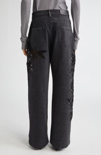 Stulla Lace Panel Wide Leg Jeans