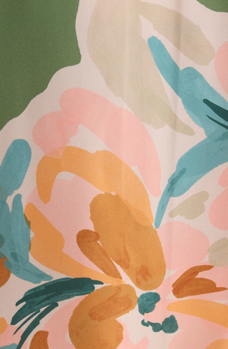 Wit & Wisdom Abstract Floral Peasant Sleeve Top, Alternate, color, Basil Multi