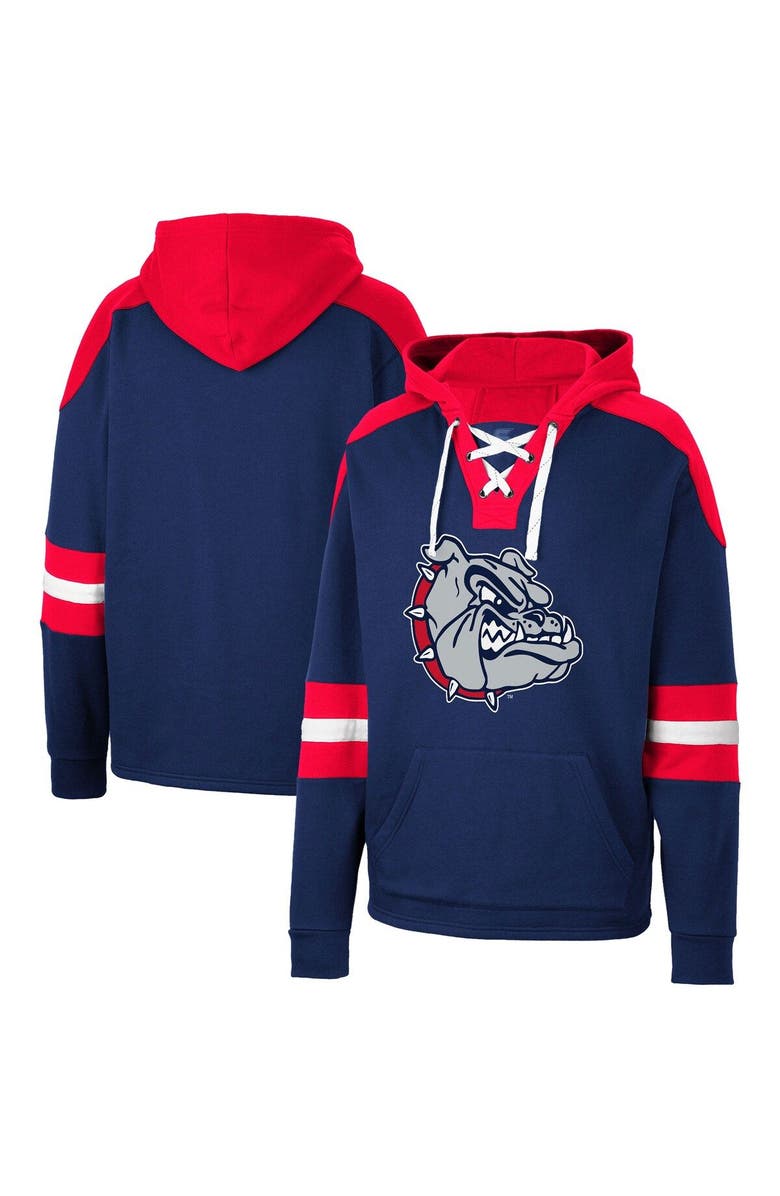 COLOSSEUM Men's Colosseum Navy Gonzaga Bulldogs Lace-Up 4.0 Pullover Hoodie, Main, color, 