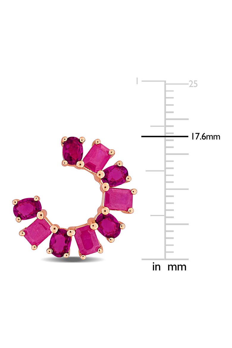 Rhodolite & Ruby Half Hoop Earrings, Alternate, color, PINK