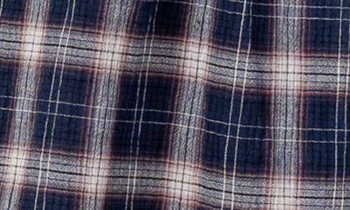 Beivy Plaid Smocked Bodice Cotton Midi Dress In Blue