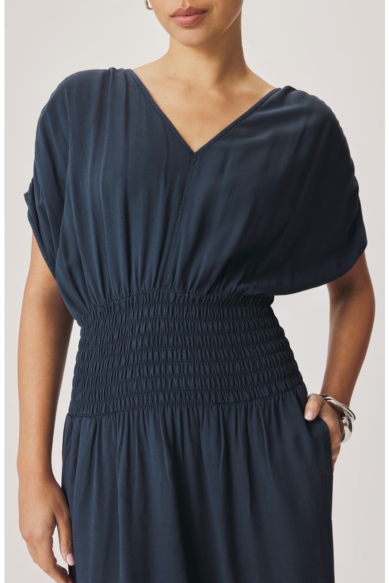 Marissa Smock Waist Maxi Dress, Alternate, color, MOOD INDIGO BLUE